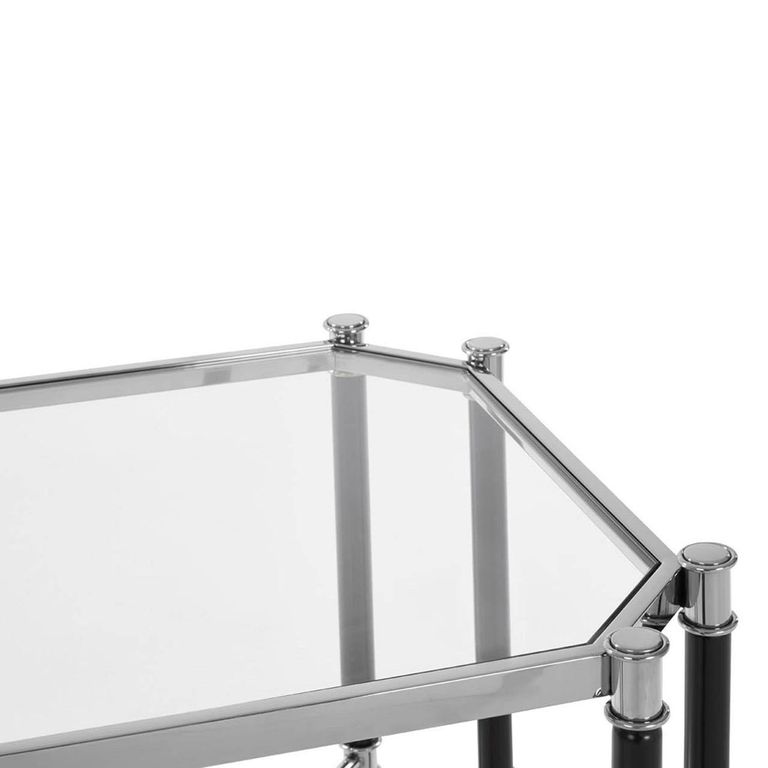 Allessi End Table - Clear Glass and Chrome - Octagonal