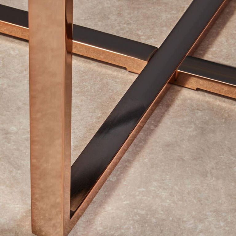 Allure End Table - Square - Black Marble Effect - Gold Base