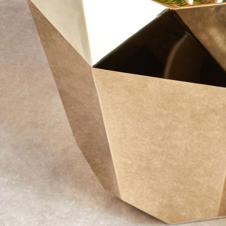 Allure Diamond Cut End Table - Champagne Gold -