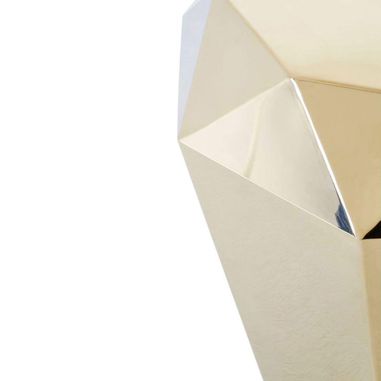 Allure Diamond Cut End Table - Champagne Gold -