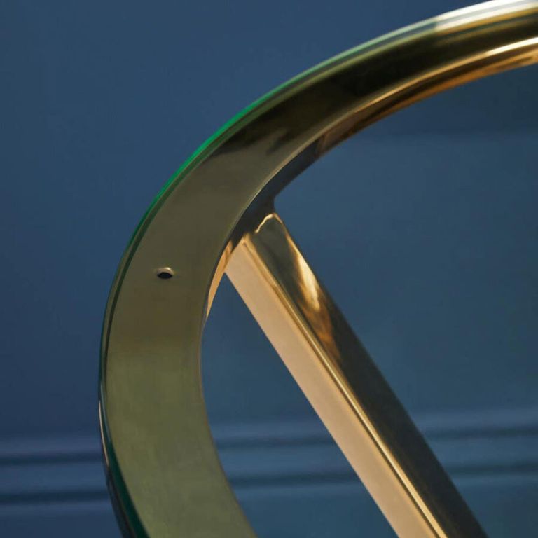 Allure End Table - Round - Clear Glass - Corseted Champagne Base