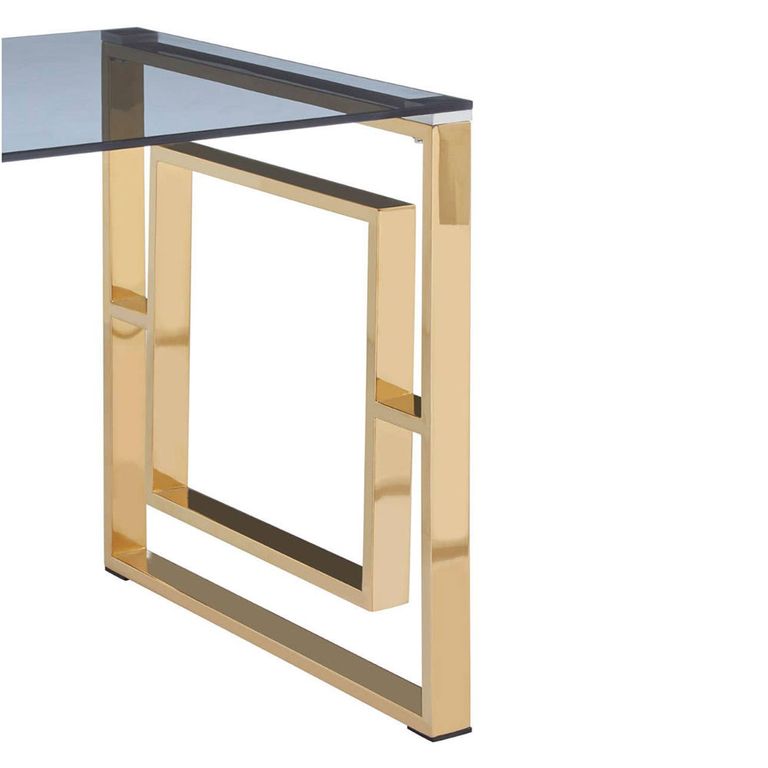 Allure End Table - Square - Clear Glass - Gold Base
