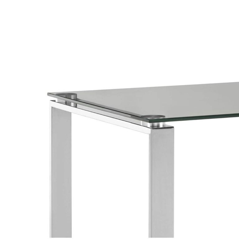 Allure End Table - Square - Clear Glass - Silver Base