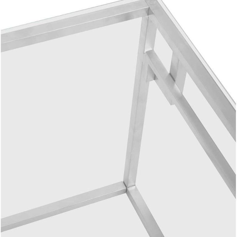 Allure Side Table - Square - Clear Glass - Silver Base