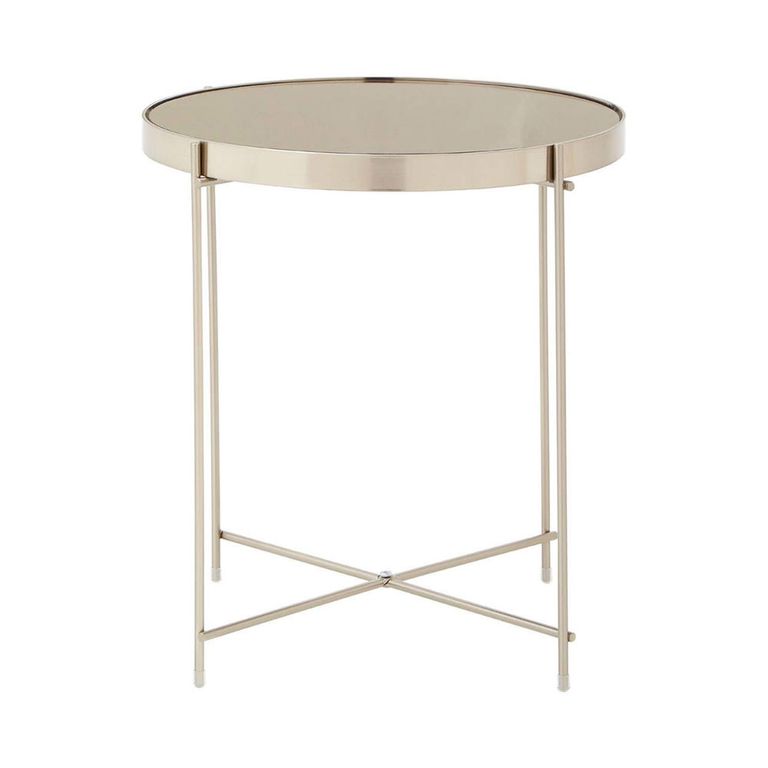 Allure Side Table - Round - Grey Mirrored