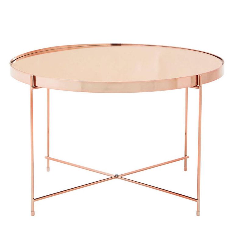 Allure Large Side Table - Round - Pink Mirrored