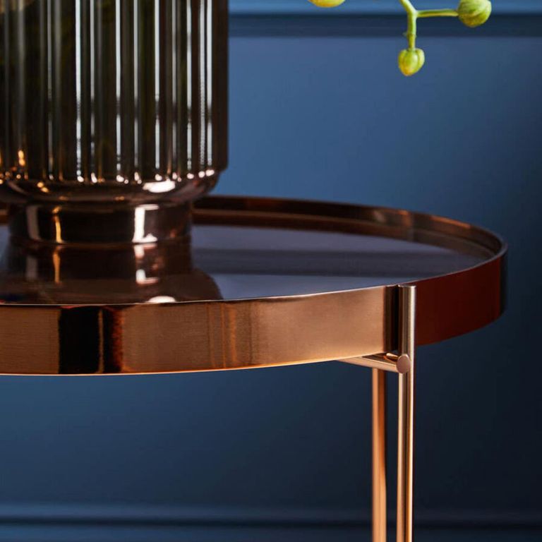 Allure Large Side Table - Round - Pink Mirrored