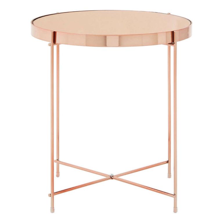 Allure Side Table - Round - Pink Mirrored