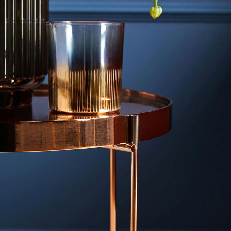 Allure Side Table - Round - Pink Mirrored