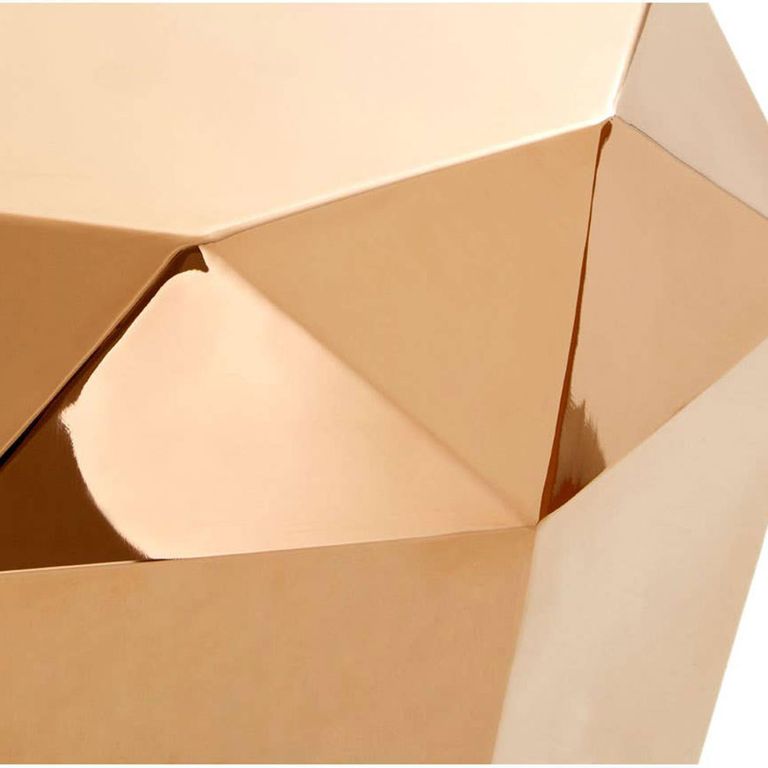 Allure Diamond Cut End Table - Rose Gold -