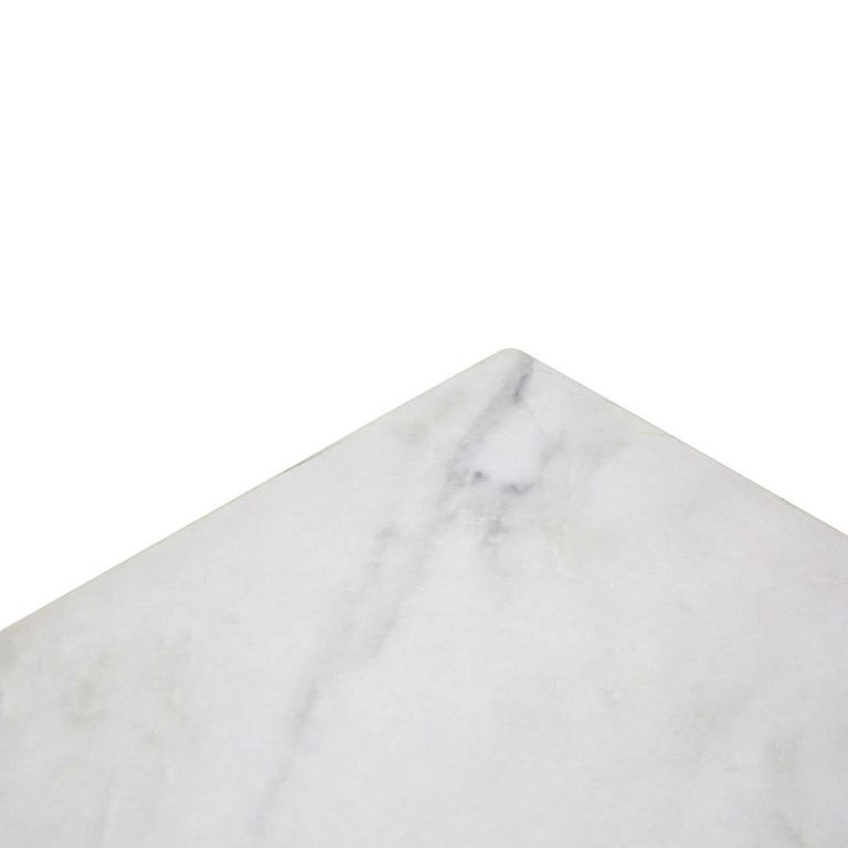 Allure Side Table - Square -  White Marble - Chrome Base