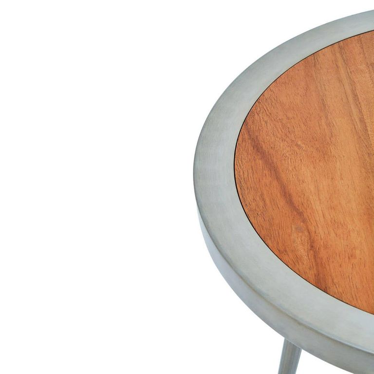 Almora Side Table - Round - Acacia Wood and Metal