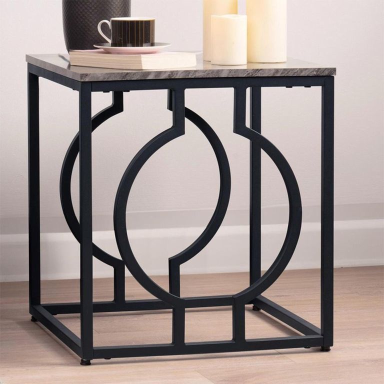 Alora End Table - Square - Black Metal