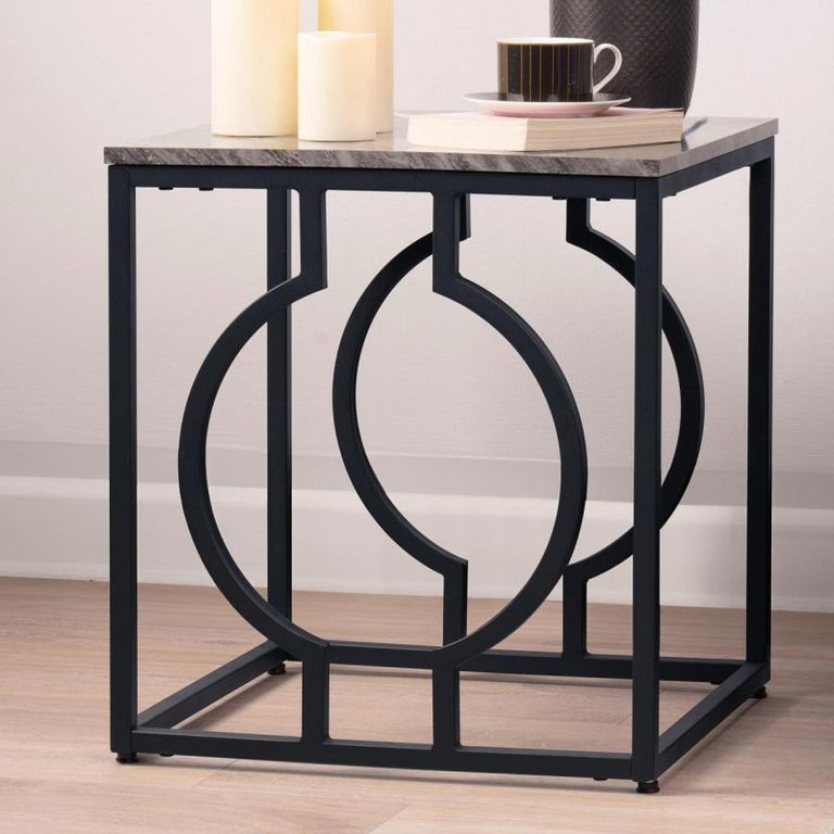Alora End Table - Square - Black Metal