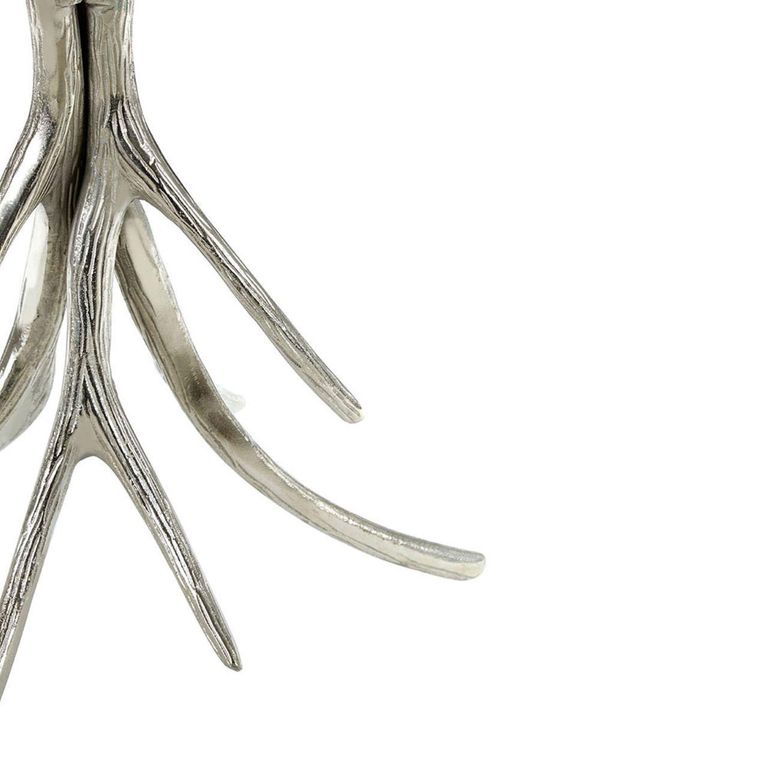 Antler Side Table - Round - Black Marble with Chrome Base