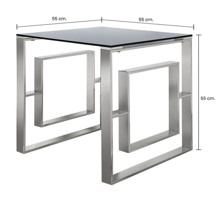 Apex End Table - Square - Smoked Glass and Chrome