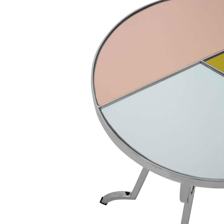 Arbus Side Table - Round - Glass with Chrome Legs