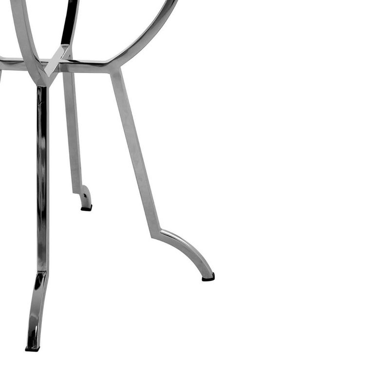 Arbus Side Table - Round - Glass with Chrome Legs