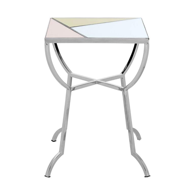 Arbus Side Table - Square - Glass with Chrome Legs
