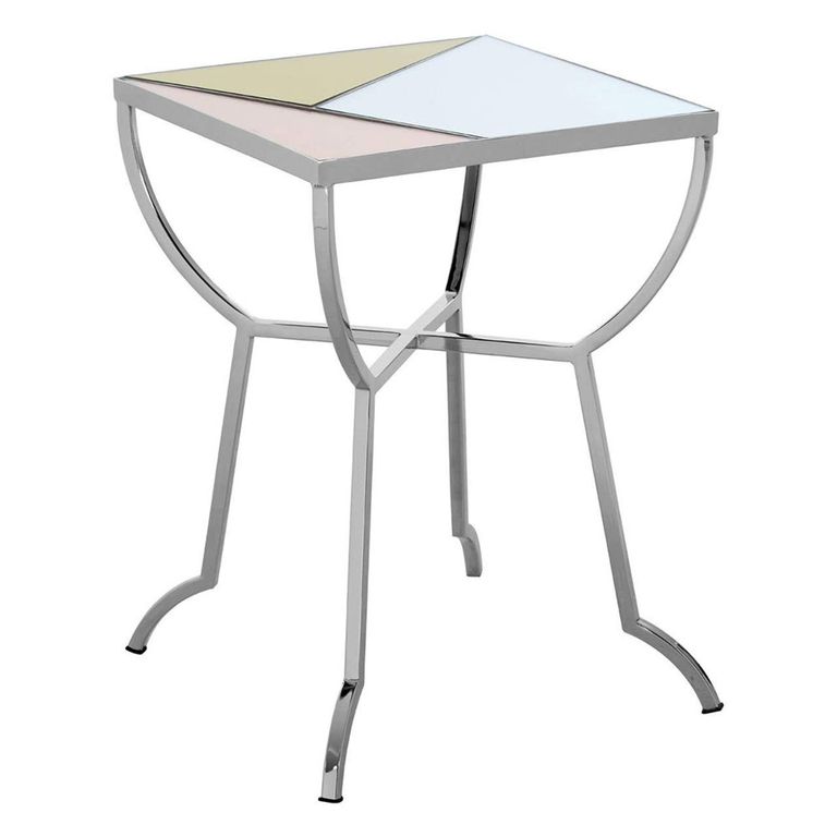 Arbus Side Table - Square - Glass with Chrome Legs