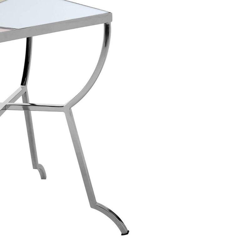 Arbus Side Table - Square - Glass with Chrome Legs
