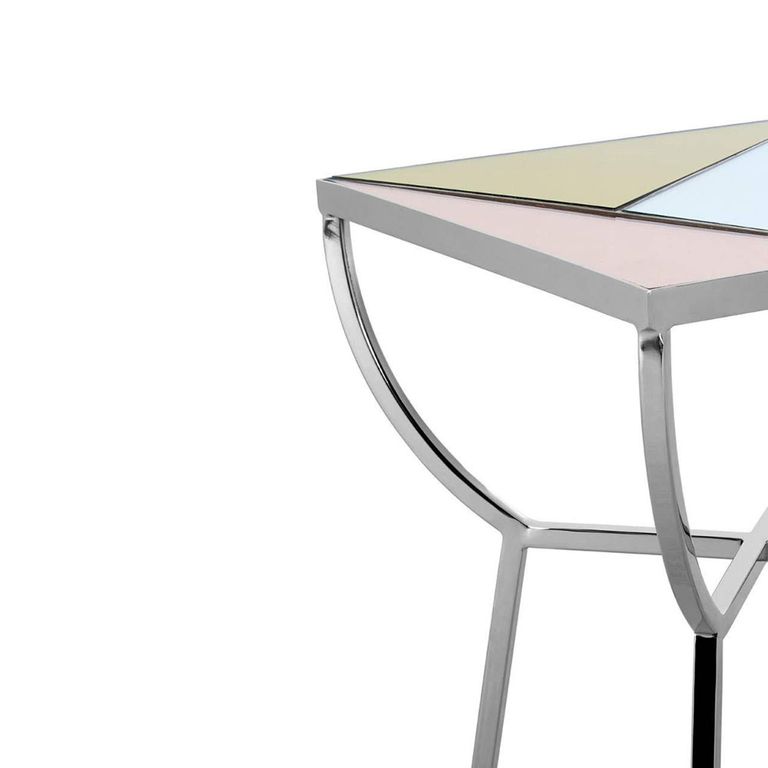 Arbus Side Table - Square - Glass with Chrome Legs