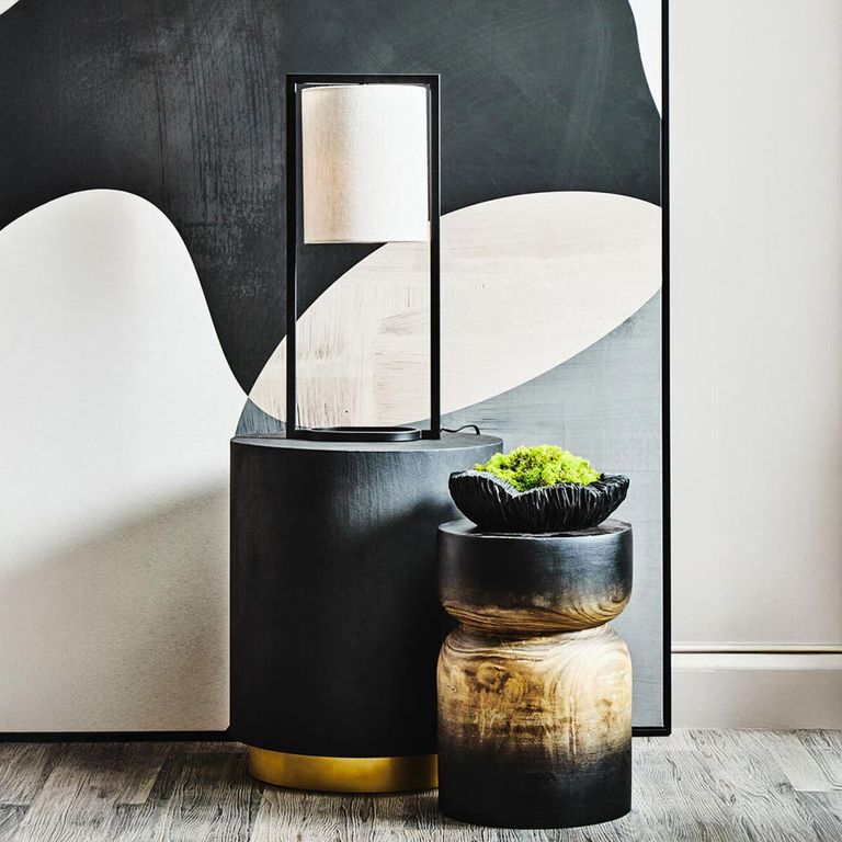 Arlo Side Table - Round - Black Ombre Wood