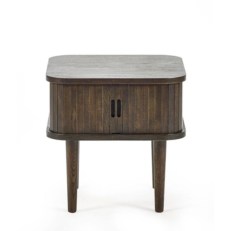 Arya Ribbed Dark Oak Side Table