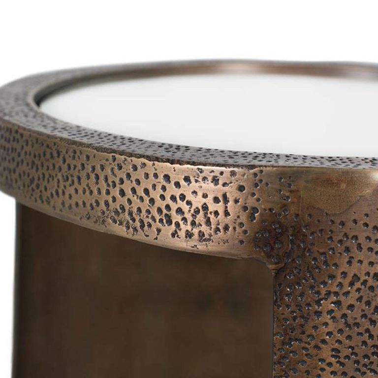 Asti Side Table - Gold Metal - Round - Mirrored