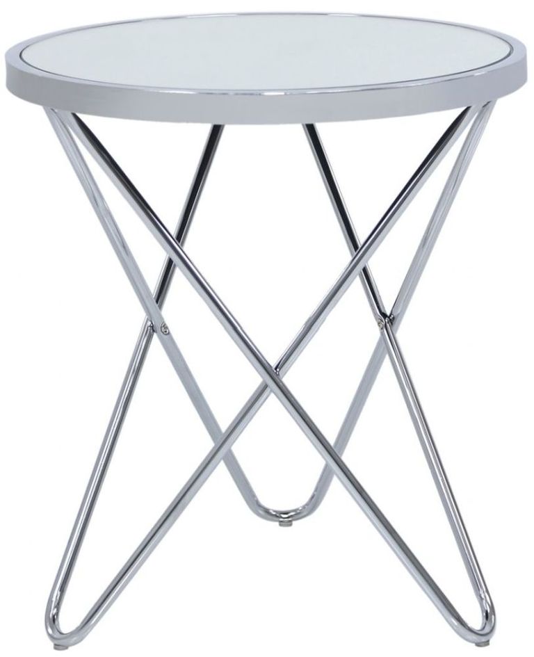 Atom Lamp Table - Round - Glass and Chrome