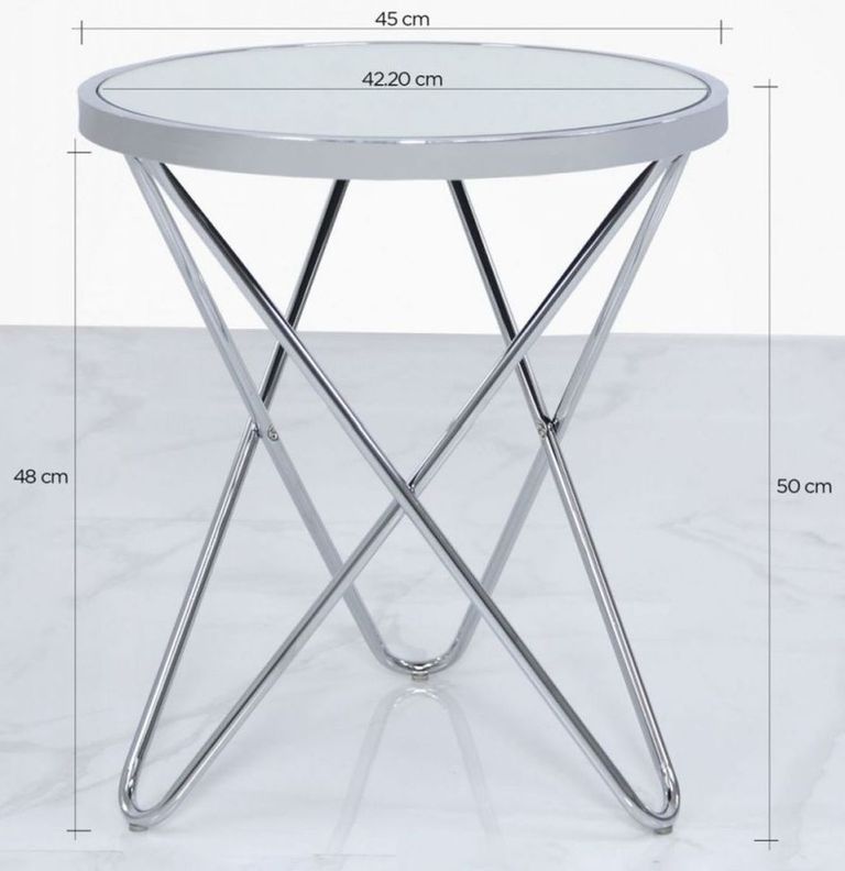 Atom Lamp Table - Round - Glass and Chrome