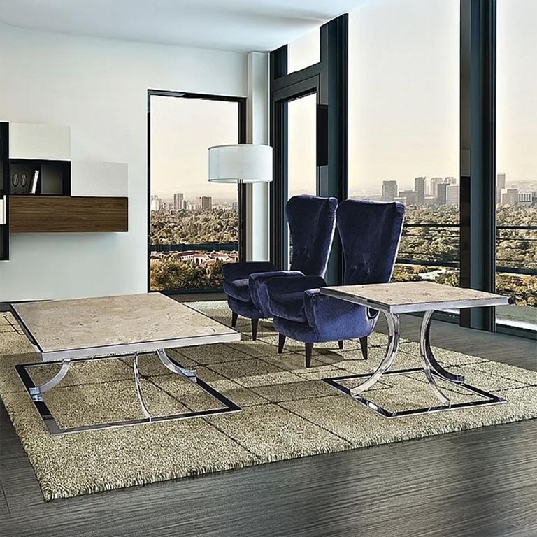 Aurora Lamp Table - Marble with Stainless Steel Base - Variation Available