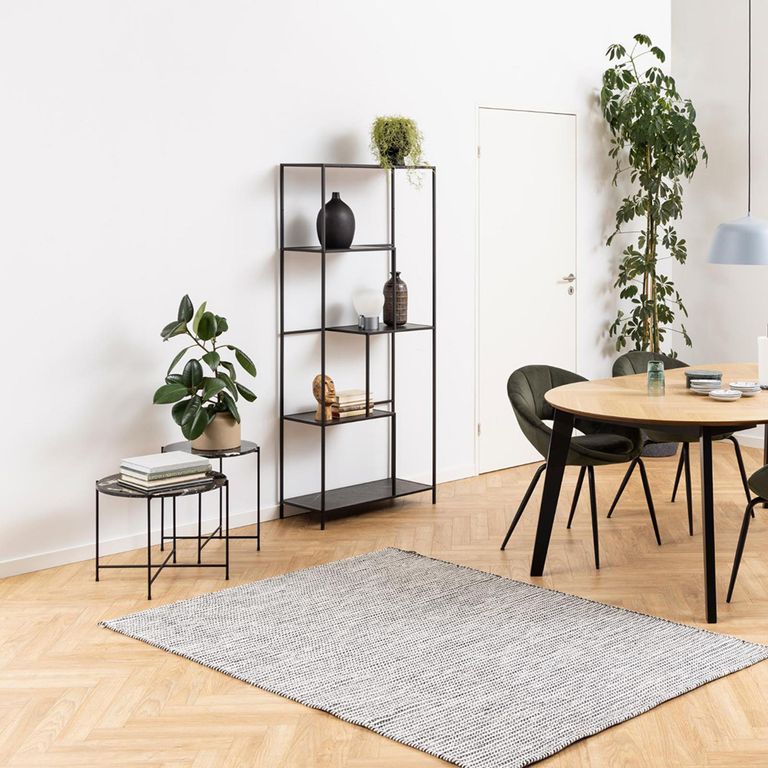 Avila Side Table - Large - Round - Black Marble Effect