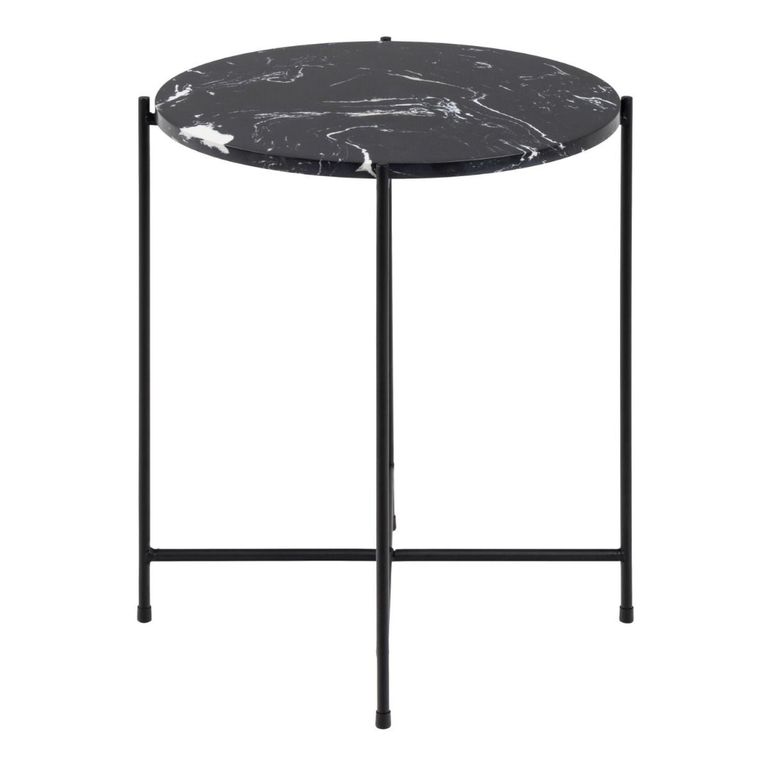 Avila Black Marble Small Round Side Table