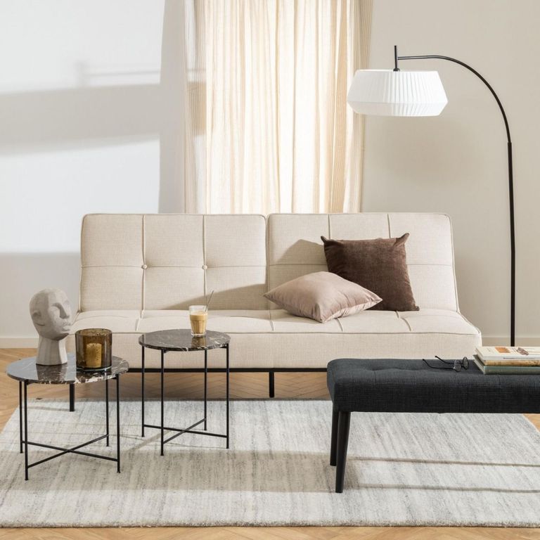 Avila Brown Marble Stone Round Side Table