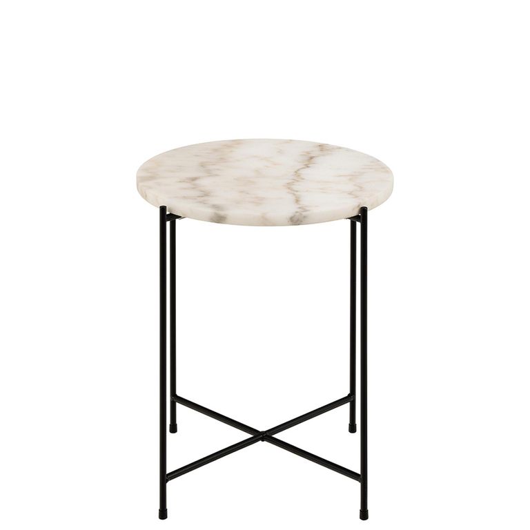 Avila Side Table - Small - Round - White Marble