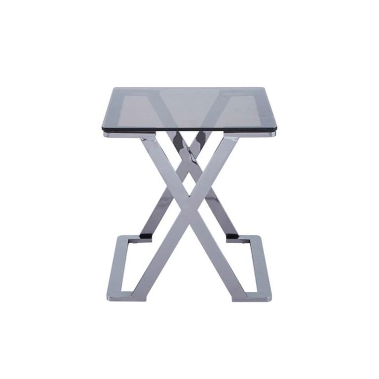 Axel End Table - Square - Smoke Glass and Metal