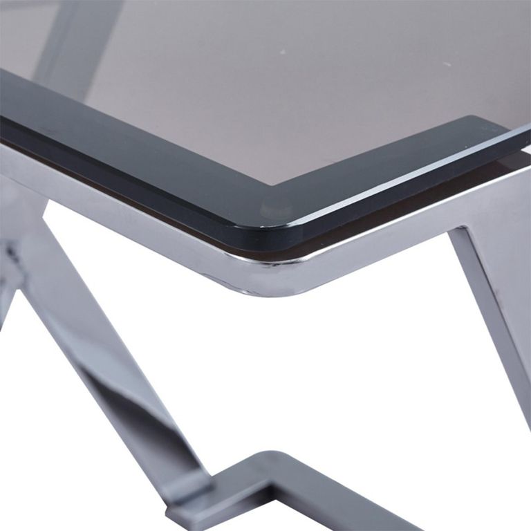 Axel End Table - Square - Smoke Glass and Metal