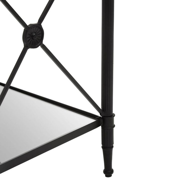 Axis Side Table - Square - Clear Glass with Black Metal
