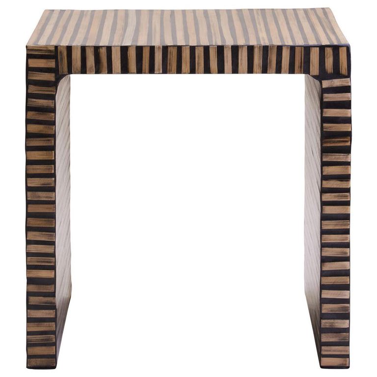Bambusa Side Table - Square - Bamboo Inlay