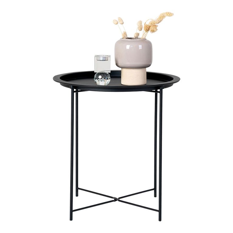 Bastia Side Table - Round - Black - Metal