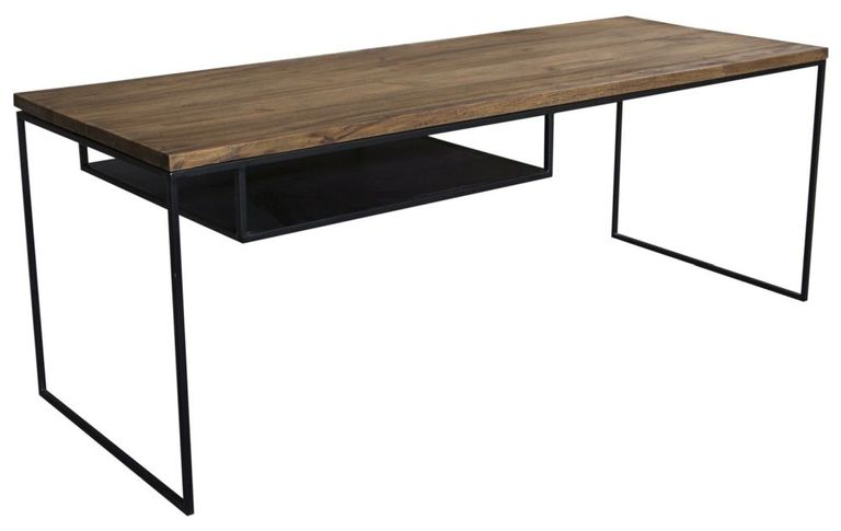 Bastia Teak Wood Slim Coffee with Lamp Table