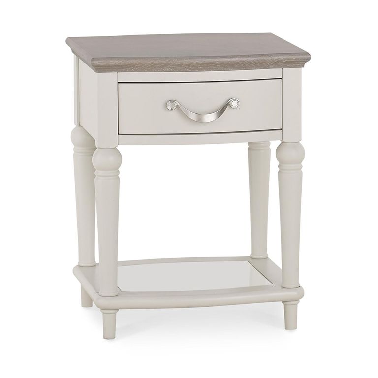 Montreux Lamp Table - Drawer - Grey Washed Oak & Soft Grey