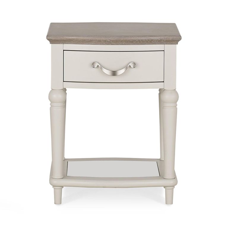 Montreux Lamp Table - Drawer - Grey Washed Oak & Soft Grey