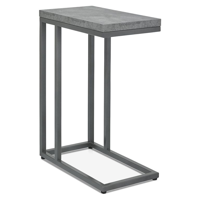 Renzo Zinc & Dark Grey Narrow Side Table