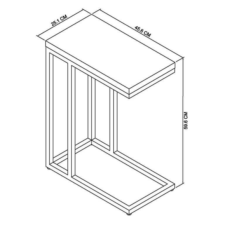 Renzo Zinc & Dark Grey Narrow Side Table