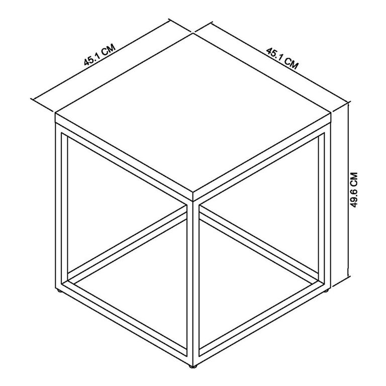 Renzo Zinc & Dark Grey Side Table