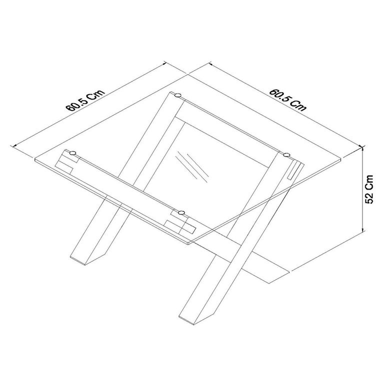 Turin Dark Oak Lamp Table - Glass Top