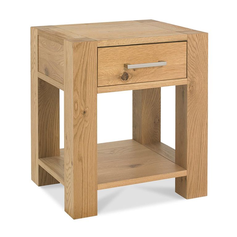 Turin Light Oak Lamp Table - Drawer