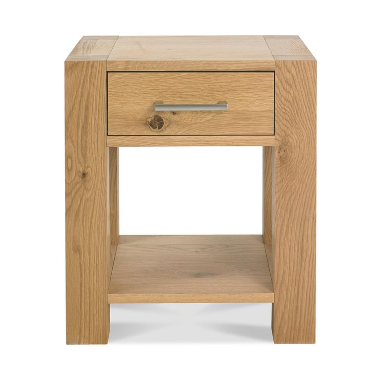 Turin Light Oak Lamp Table - Drawer